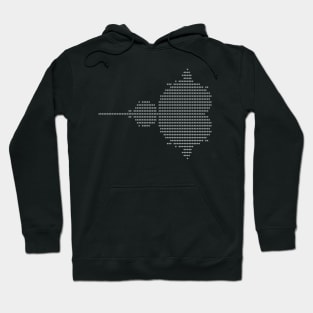 Original Mandelbrot (Replica) White on Black Hoodie